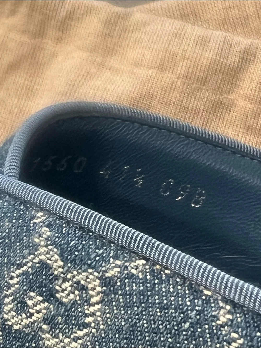 Gucci Blue GG Denim Crisscross Slide Sandals